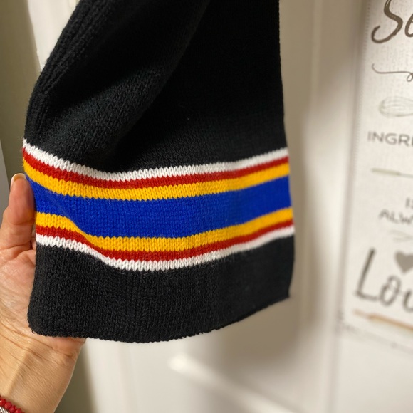 Ebtek VTG Eddie Bauer Scarf One Size Fits Black  Striped - Picture 7 of 8